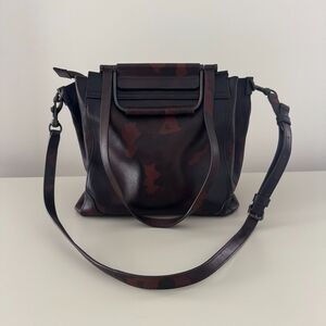 Frye Charlie Multi Handle Leather Tote/Satchel Camo Brown Crossbody Bag